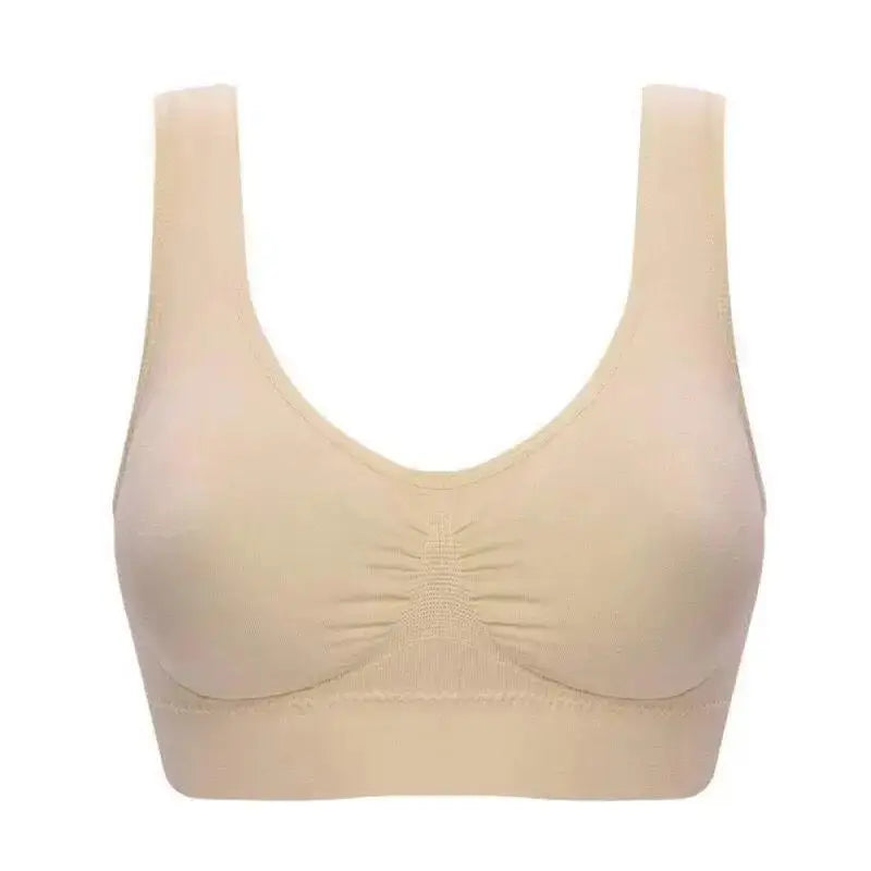 1 Piece Single-layer Large Size Adjustable Gathered Sports Bra No Bra Pads No Steel Ring No Scar Gathered Underwear