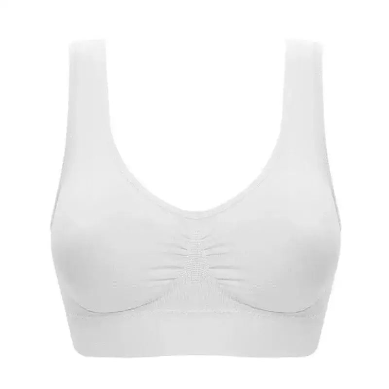 1 Piece Single-layer Large Size Adjustable Gathered Sports Bra No Bra Pads No Steel Ring No Scar Gathered Underwear