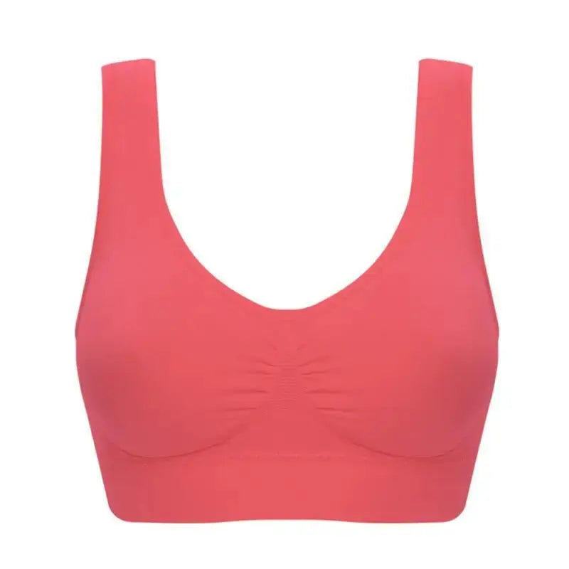 1 Piece Single-layer Large Size Adjustable Gathered Sports Bra No Bra Pads No Steel Ring No Scar Gathered Underwear