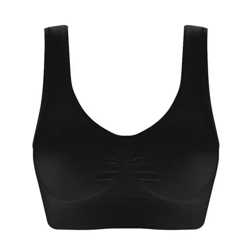 1 Piece Single-layer Large Size Adjustable Gathered Sports Bra No Bra Pads No Steel Ring No Scar Gathered Underwear