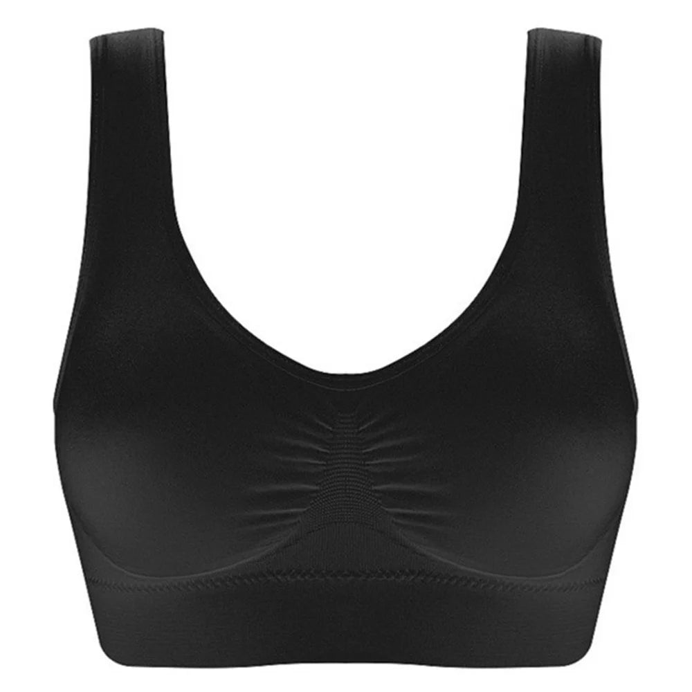 Women'S Seamless Bra For Women Crop Top Black Vertical Stripe Breathable Sports Bra Fitness Tube Tops Yoga Underwear Sports Bra