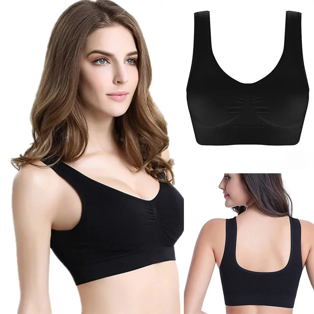 Women'S Seamless Bra For Women Crop Top Black Vertical Stripe Breathable Sports Bra Fitness Tube Tops Yoga Underwear Sports Bra